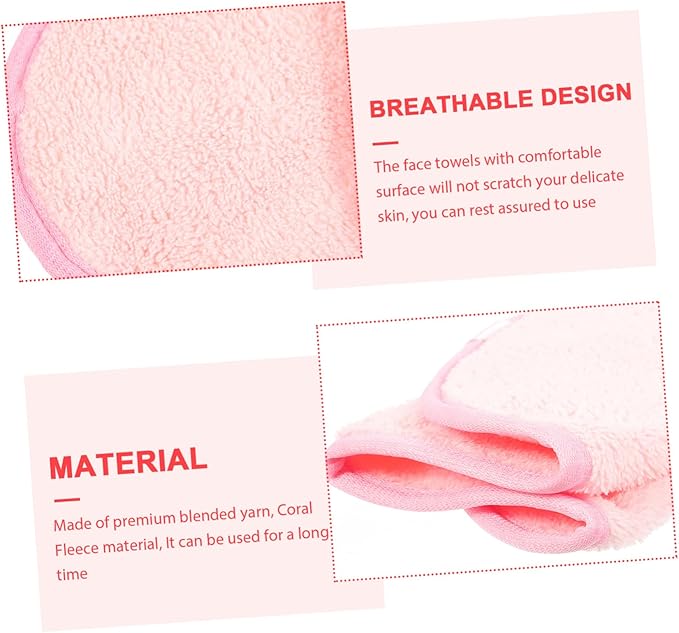 VANZACK 5Pcs Portable Makeup Removal Towels Washable Fleece Face Cloths for Gentle Cleansing Skin Friendly Facial Washing Towels for Men and Women for Travel and Daily Use