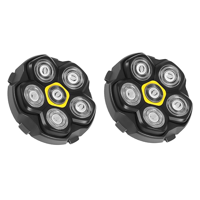 Magnetic 6D Shaver Replacement Heads – Universal Compatible with Kensen,DOAO,NIWUIO,Ufree,Solimpia & Most Most 6D Magnetic Electric Shavers for Bald Men & Face Shaving (2-Pack)