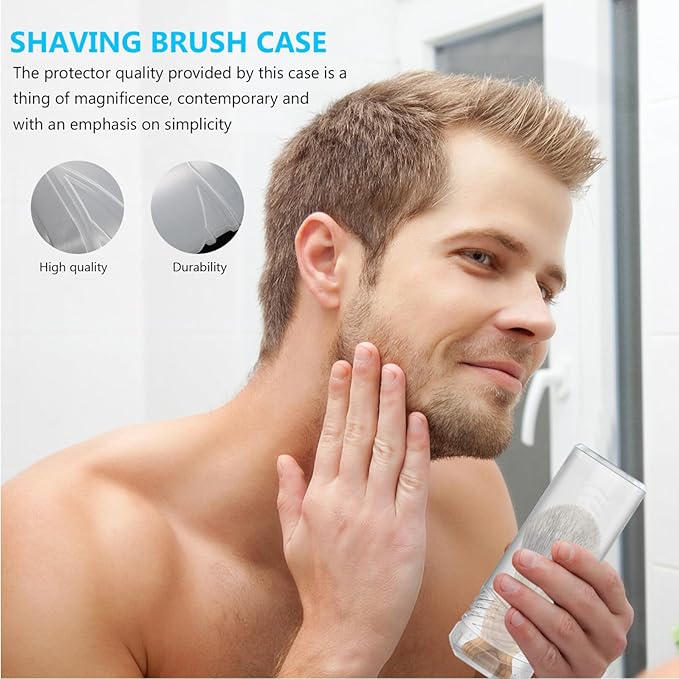 Mipcase Shaving Brush Travel Case Adjustable Height Shave Brush Holder Stand Portable Organizer for Men S Shaving Accessories 2.36X2.36X5.55 Inch
