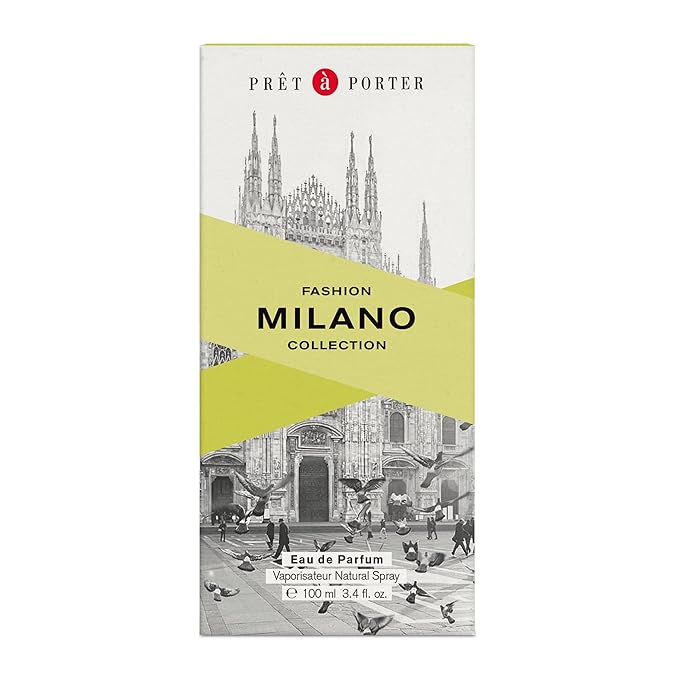 Pret à Porter City Collection Milan Eau de Parfum for Women 3.4 fl oz (Pack of 1), A Captivating Ambery Fruity Fragrance, Notes of Bergamot, Orange, and Vanilla, Long Lasting, Everyday Fragrance