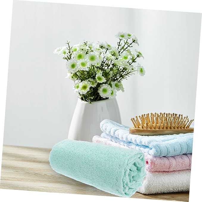 6pcs Coral Fleece Face Towels Soft Absorbent Hand Towels for Daily Face Cleaning Square Cloths for Men and Women Portable and Skin-Friendly