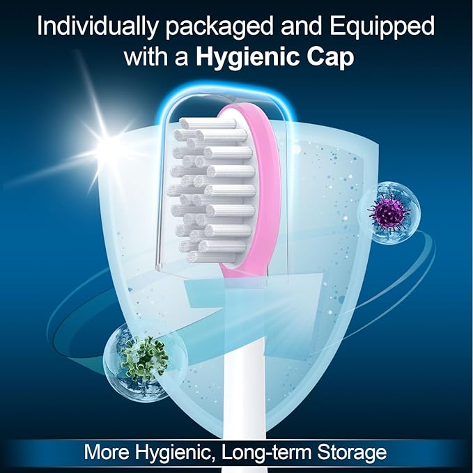 Kids Replacement Toothbrush Heads 10 Pack for Philips Sonicare Electric Toothbrush Soft Brush Head for Child 7+ for Boy Girl,Pink