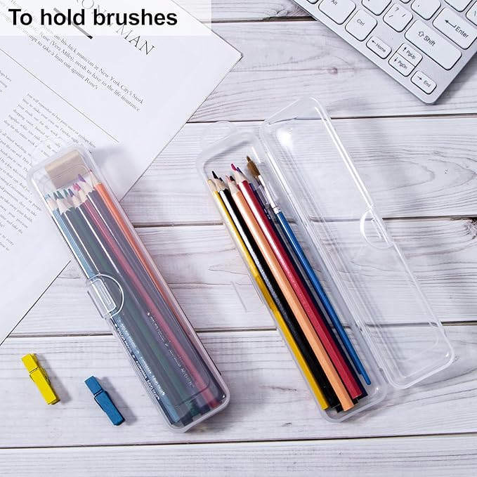 Yeeco Toothbrush Case 2 Packs, Transparent Toothbrush Travel Case, Plastic Toothbrush Holder Travel Size, 7.87 x 1.85 x 1.18 inches Portable for Traveling,Clear