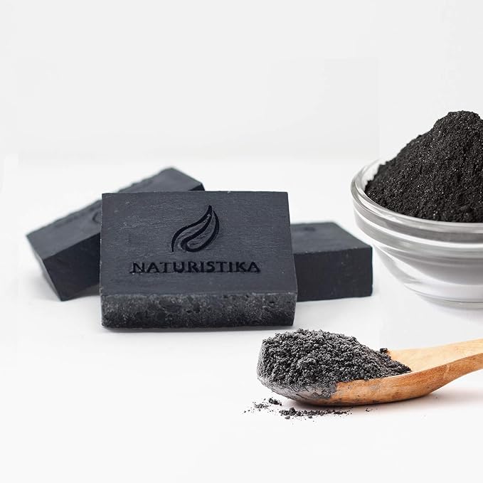Activated Charcoal Soap Bar (3 Pack), Vegan and All Natural Handcrafted with Organic Oils. Face and Body Soap. For Men, Women and Teens. Unscented.