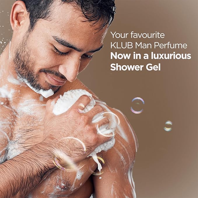 Bella Vita Luxury KLUB MAN Body Wash Shower Gel for Men |Men's Bodywash 500ml | Deep Cleansing, Hydrating & Moisturising with Aloe Vera Extract & Charcoal Powder | Suitable for All Skin Types