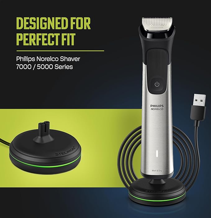 Charging Stand for Philips Norelco 7000/5000 Series Trimmer - Charger Dock with LED Light Indicator and USB Cable Compatible with Models MG7910, and MG5910