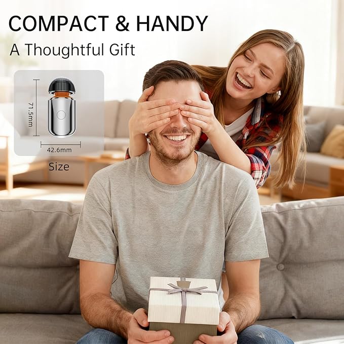 Mini Electric Shaver, Portable Electric Razor for Men & Women, USB-C Rechargeable Waterproof Travel Shaver, Cordless Pocket-Size Razor for Face & Body, Ideal for Home & Business Trips (Silver)