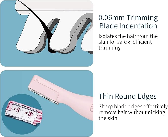 TOUCHBeauty Electric Eyebrow Trimmer for Women Portable Eyebrow Hair Remover Metal Cover, Battery Powered Ladies Hair Shaver Pink