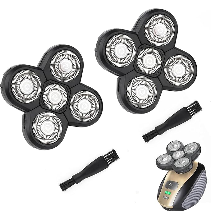 Freedom Universal 2 Pcs 5 Blades Replacement Heads Compatible with Freebird Freedom SHPAVVER Wyklaus Bird Head Shaver Replacement Heads (2 Pcs 5 Blades)