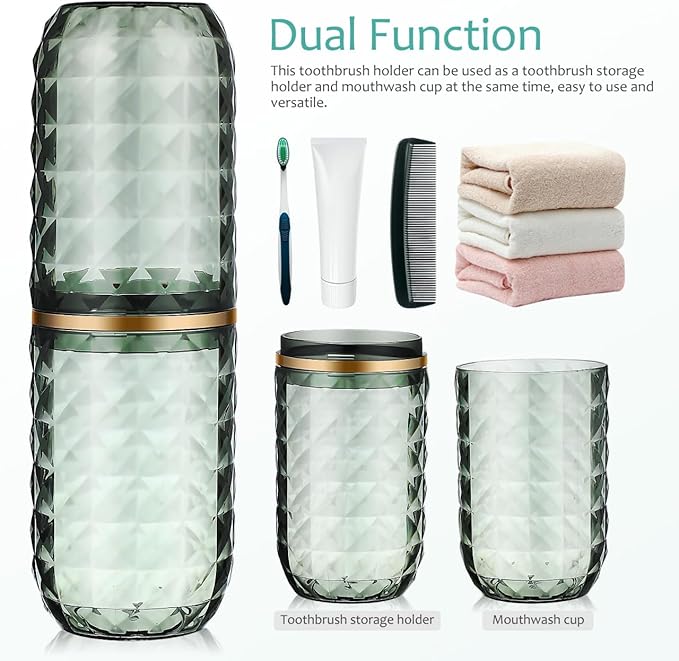 Didiseaon Travel Toothbrush Case Portable Tooth Brush Cup Toothbrush Holder with Cover for Traveling/Camping/School/Home or Daily Uses