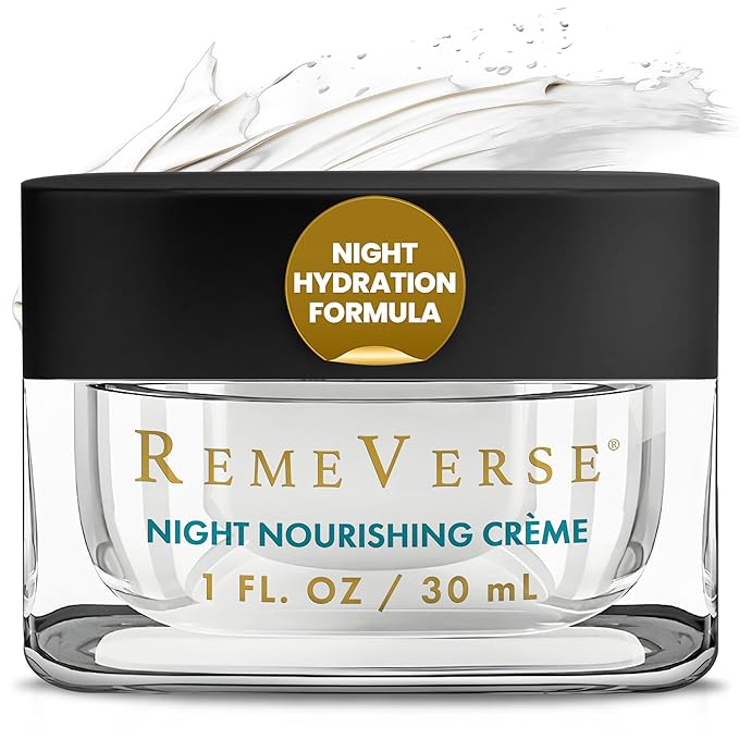 RemeVerse Night Nourishing Crème - Skin-Renewing Face Moisturizer for Women & Men, Hydrating Formula with Hyaluronic Acid, Peptides, Collagen & Glycerin for All Skin Types - Nourishing Facial Cream