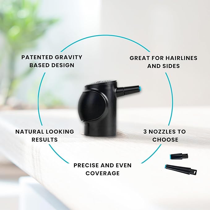 Hair Building Fibers, 15G, with BONUS Pump Applicator, Hairline Comb and 3 Nozzles, Hair and Hairline Filler Kit For Men and Woman (Grey)