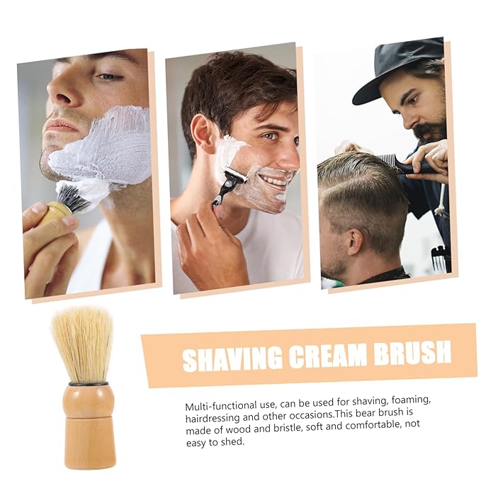 Portable Multi-use Beard Brush with Boar Bristles for Men Shaving Brush for Soap Durable Wooden Handle for Beard Styling and Cleaning