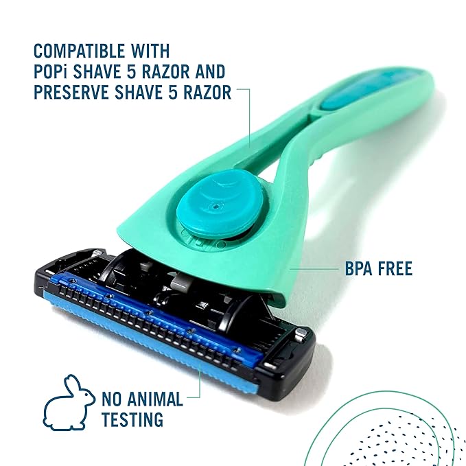 Preserve Shave 5 Five Blade Refillable Razor, Made from Recycled Materials, Sunshine Yellow