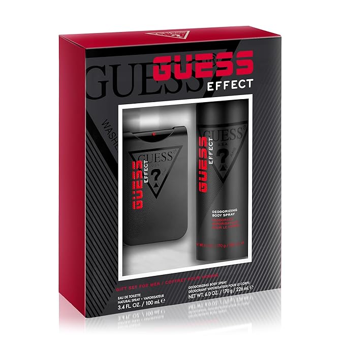 Guess Effect 2 Pieces Gift Set for Men, (3.4 Ounce Eau de Toilette Spray + 6.0 Deodorizing Body Spray)