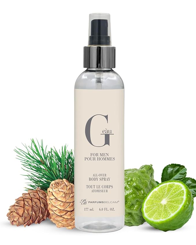 PB ParfumsBelcam G eàu All Over Body Spray for Men – Fresh Chypre Scent with Bergamot, Cedar & Patchouli – Lightweight, Refreshing Body Mist for Daily Wear, Everyday Fragrance Spray, 6.0 Fl Oz