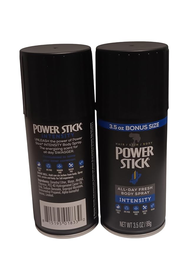 Power Stick Intensity All-Day Fresh Body Spray for Men, 3.5 oz (pack of 2)