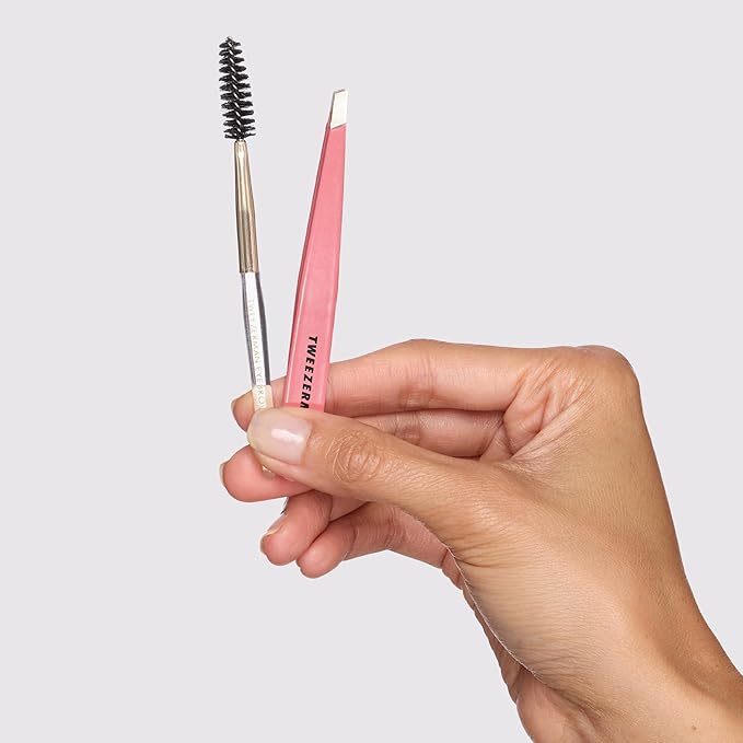 Tweezerman Exclusive Tea Rose Full Slant Tweezer and Brush