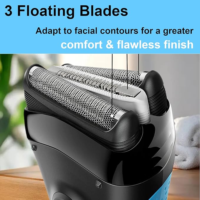 Series 3 32B Foil & Cutter Replacement Head for Braun Electric Shaver, Compatible with Models 3000s 3010s 3020s 3030s 3040s 3050cc 3070cc 3080s 3090cc 320 330 340 350cc Series 3 Foil Shaver (2 Count)