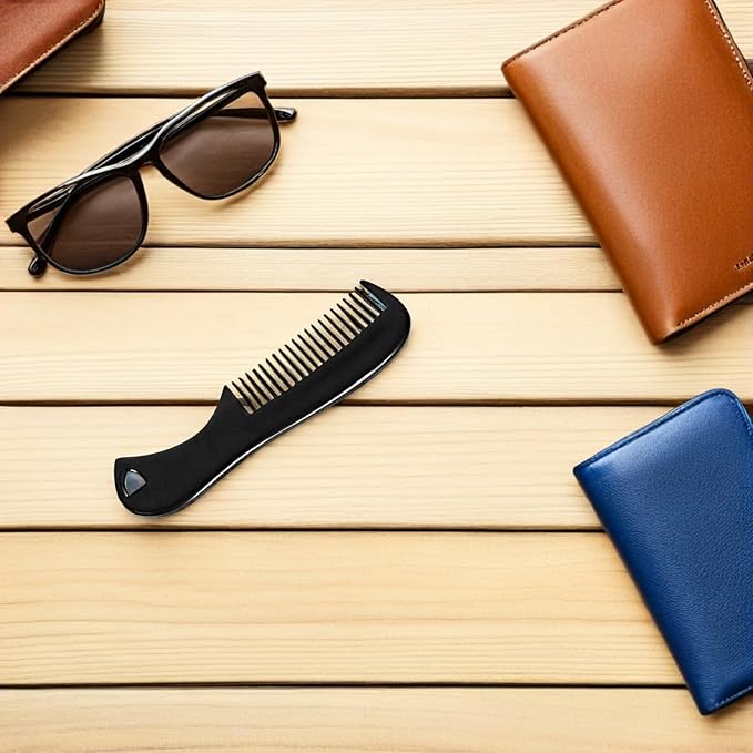 Angoily Pocket Beard Comb for Men Mini Mustache Styling Brush Compact Hair Grooming Tool 2.87 Inch Portable Beard Hair Comb for Travel and Daily Use