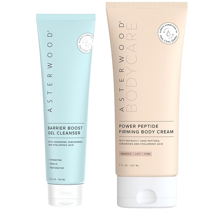 Asterwood Naturals Barrier Boost Cleansing Gel + Body Peptide Cream