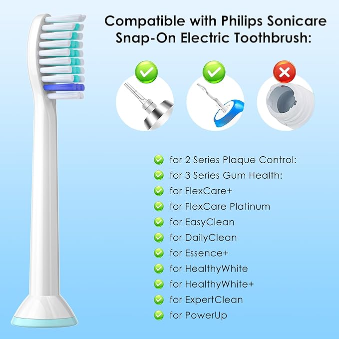 Replacement Toothbrush Heads for Philips Sonicare,Professional Electric Toothbrush Brush Heads Compatible with Sonicare HealthyWhite FlexCare 4100 5100 6100 and Other Click-on Handles