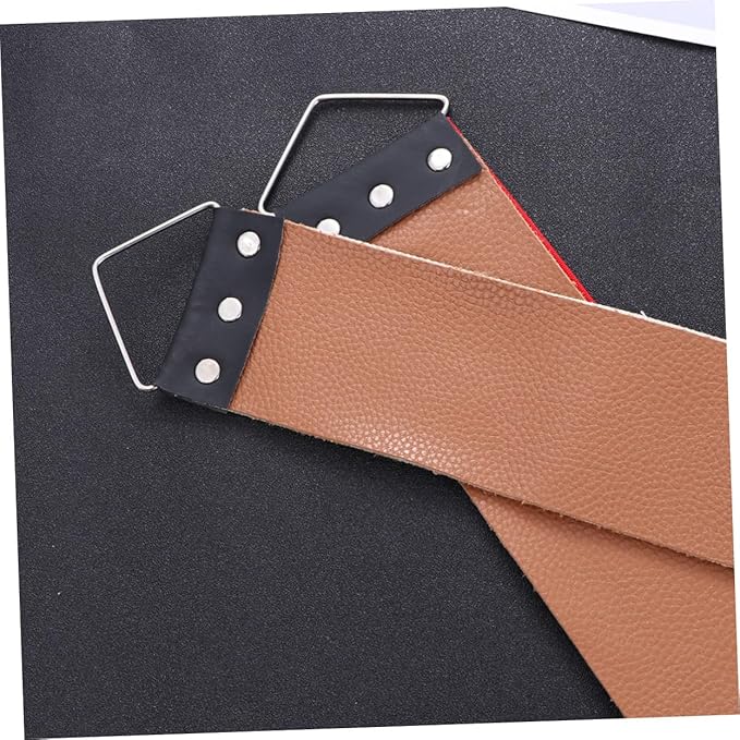 2pcs Leather Strop for Razor Sharpening Double Layer Genuine Cowhide Grinding Cloth for Straight Razors Knives and Scissors Random