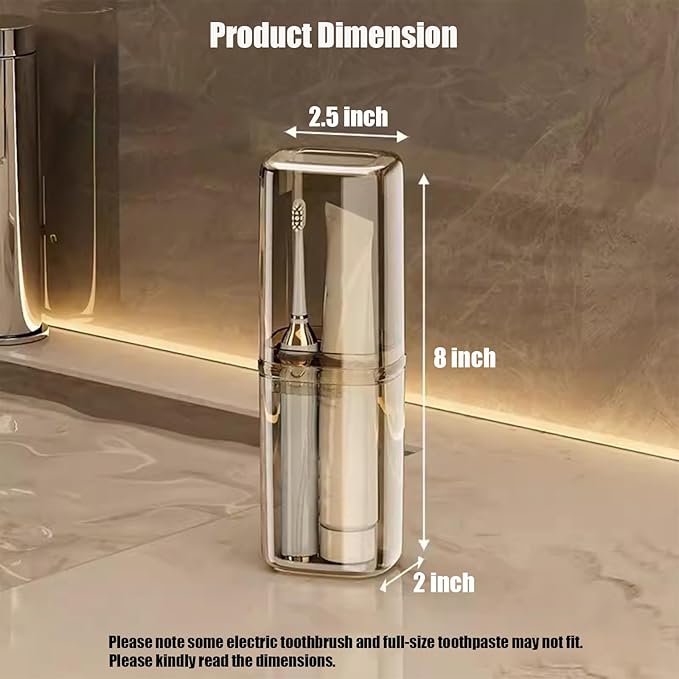 Toothbrush Cup Toothbrush Travel Case, Travel Toothbrush Holder Case with Cover Portable Multifunctional Toothbrush Cover, Suitable for Travel Business Camping Bathroom School or Daily Uses