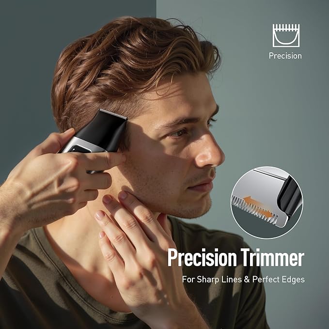 Cordless Foil Shaver for Men: Dual Replacement Heads (Foil + Trimmer), High-Speed 6000RPM,USB-C Rechargeable, IPX6 Waterproof Battery Display & Travel-Friendly/Home Use