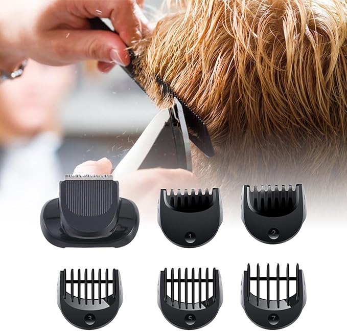 Beard Trimmer Attachment Fit for Br-aun Series 5, 6 and 7 Electric Razors 1/2/3/5/7mm, Replacement Shaver Guide Combs for 5018s, 5020s, 6075cc, 7071cc, 7075cc, 7085cc, 7020s, 5050cs, 6020s, 6072cc