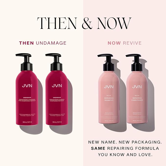 JVN Revive Repairing Shampoo, 10 Fl Oz, Strengthen & Repair Damaged, Color Treated, or Fragile Hair, Hair Care for Women and Men, Non-Toxic, Silicone and Sulfate Free Shampoo