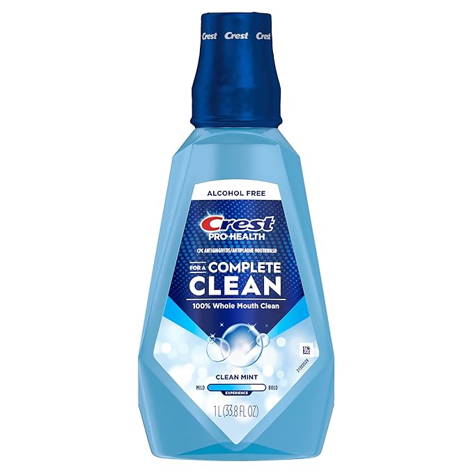 Crest Pro-Health Multi-Protection Mouthwash with CPC, Clean Mint, 1L (33.8 fl oz), Crest Mouthwash, Gingivitis Treatment