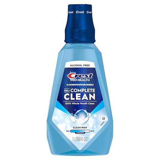 Crest Pro-Health Multi-Protection Mouthwash with CPC, Clean Mint, 1L (33.8 fl oz), Crest Mouthwash, Gingivitis Treatment