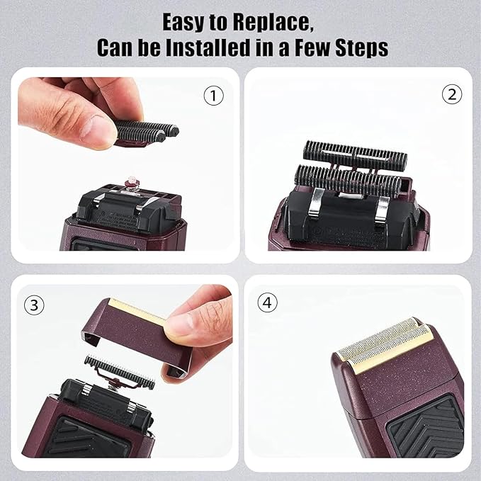 For wahl Shaver Foil Replacement,Professional 5 Star Series Finale Shaver Super Close Replacement Foil #7043-100#7043-100 Compatible with wahl Shaver Foil Replacement Heads (4PCS/Black)