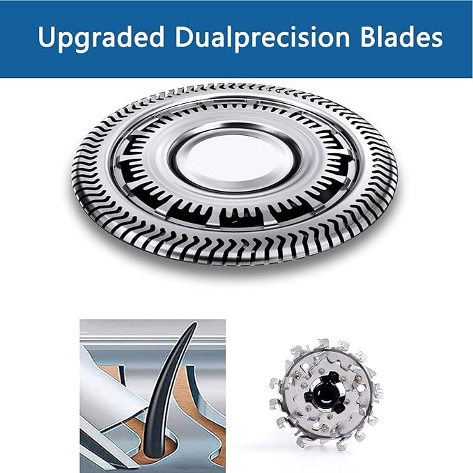 SH60 Replacement Heads Blades Compatible with Philips Shaver S6000 Series, SH60 Shaving Replacement Heads for Electric Razors Series 6000 S6810, S6820, S6850, S6880/81 S6810 W/Cleaning Brush