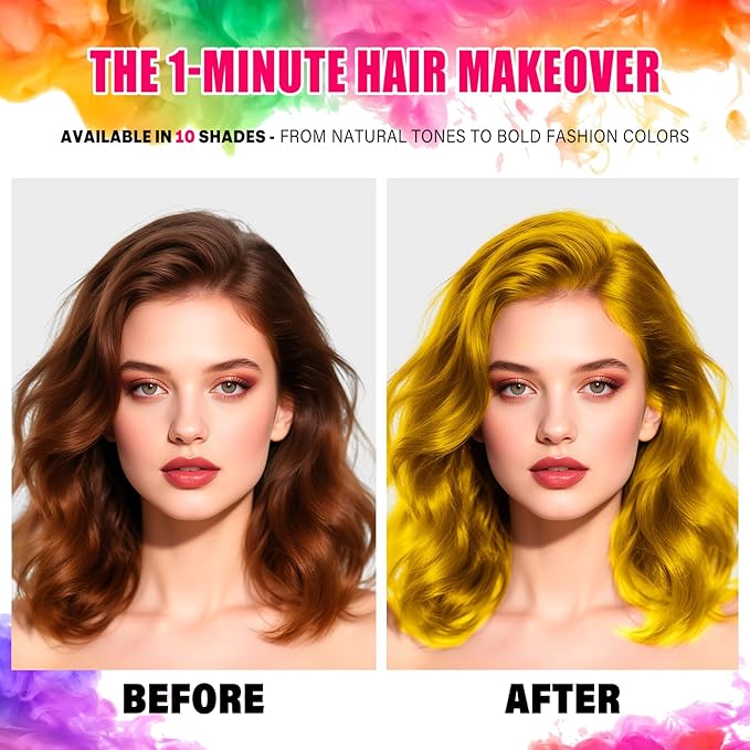 Acomler Temporary Hair Color Spray for Kids Women Men, One-Time Use Gold Hair Color Spray, Natural Washable Temporary Hair Dye Wax Pomades for Cosplay, DIY, Party, Christmas, Halloween (Gold, 4.06oz)