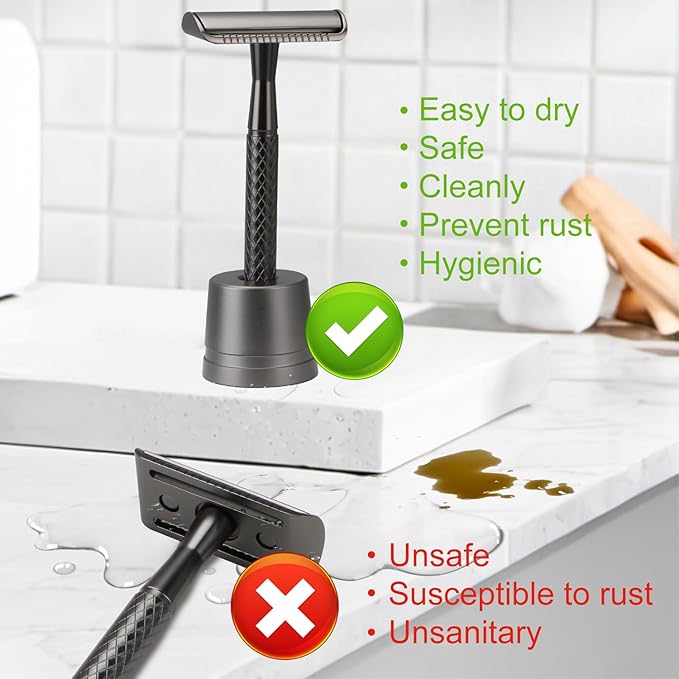 Safety Razor Stand, Safety Razor Holder (Gun Black)