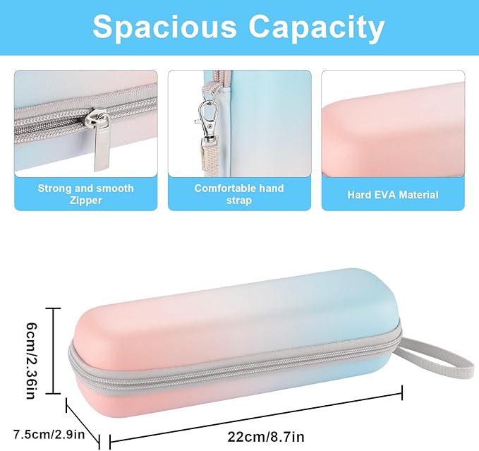 Toothbrush Travel Case for Oral B/Oral-B Pro 1000 1500 5000 7000 7500 9600/ Philips Sonicare 4100 5100 6100 5300 Electric Toothbrush, Portable Hard Protective Storage Bag (Gradient Case and 2 Caps)