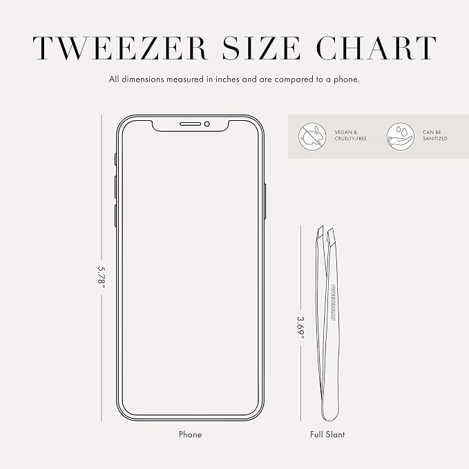 Tweezerman Exclusive Moon Dust Slant Tweezer - Hair Removal Tweezers, Stainless Steel