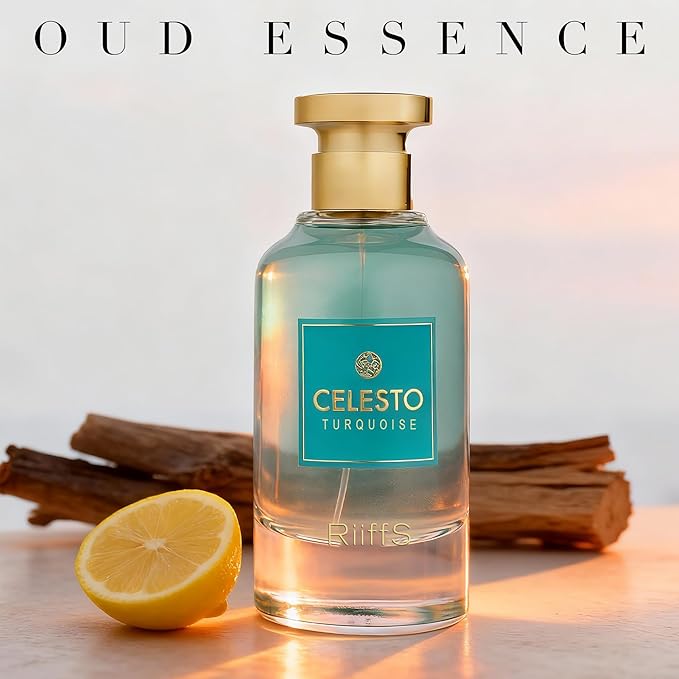 Celesto Turquoise Luxury Cologne for Men - Lavender & Oud Aromatic Elixir-100ml Eau de Parfum - Long Lasting - Versatile Signature - Elite Gift (Celesto Turquoise)