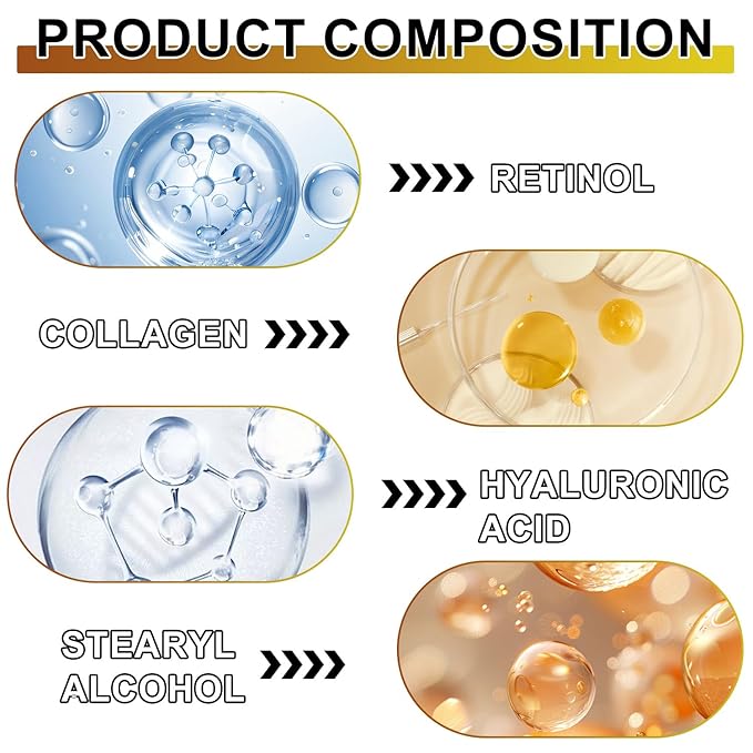 Retinol Collagen Cream, Lift and Firm Skin, Fade Fine Lines, Men's and Women's Day and Night Face Anti-Wrinkle Moisturizer Cream，Suitable for All Skin Types，2.46 OZ