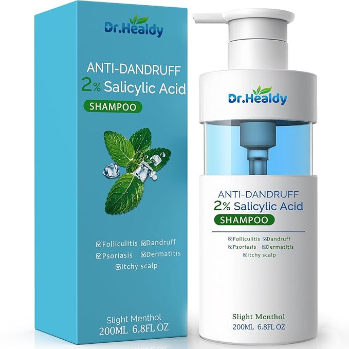 Salicylic Acid Shampoo - Oil Control & Scalp Build-Up Prevention, 2% Salicylic Acid,Anti Dandruff and Itch Relief for Women and Men - Sulfate and Paraben Free (6.8 FL.OZ)