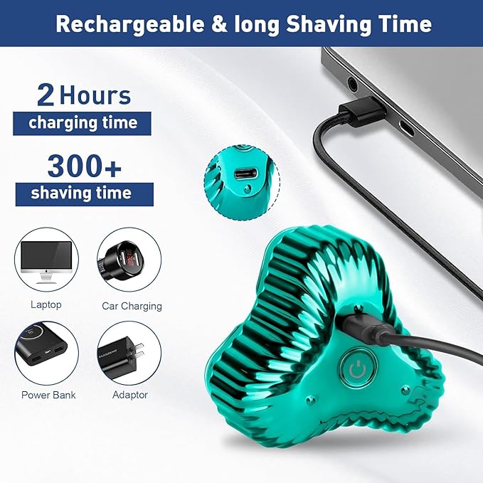 Mini Electric Razor for Men, Upgrade Mini Shaver, Pocket Size Portable Electric Shaver, USB Rechargeable, Waterproof, Easy to Use One-Button, Suitable for Home, Car, Travel, Gift for Men