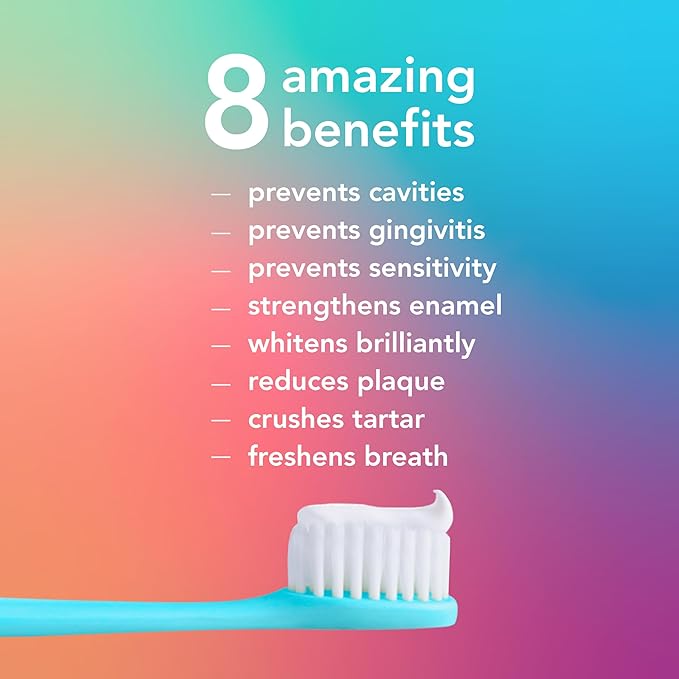 hello 8 in 1 Mighty Multi-Tasker Fluoride Toothpaste Pack, SLS Free Toothpaste with Fluoride, Antigingivitis and Antisensitivity, Strengthens Enamel and Whitens, Natural Mint Blend, 2 Ct, 4.0 Oz Tubes