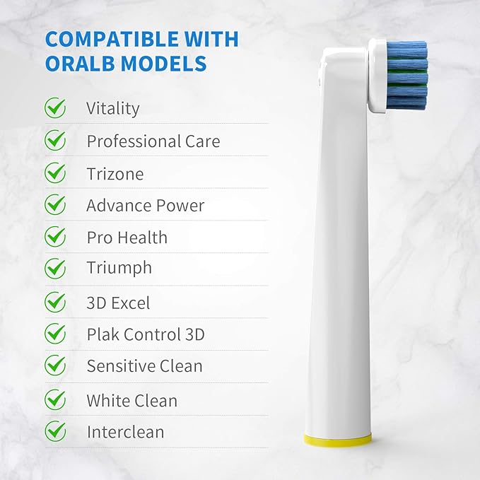 Best Replacement Toothbrush Heads for Oral-B,Compatible with Oral-B Braun Electric Toothbrush, 4 Count
