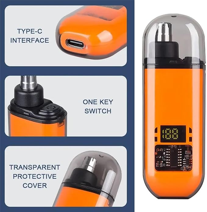 Electric Mini USB Rechargeable Nose Hair Trimmer with Waterproof Washable Head