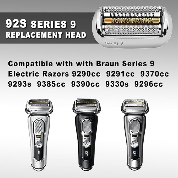 92S Series 9 Braun Electric Shaver Replacement Head for Men Razor Shaving Blades Compatible with 92S Braun Replacement Electric Shaver Heads 9290cc 9291cc 9370cc 9293s 9385cc 9390cc 9330s 9296cc