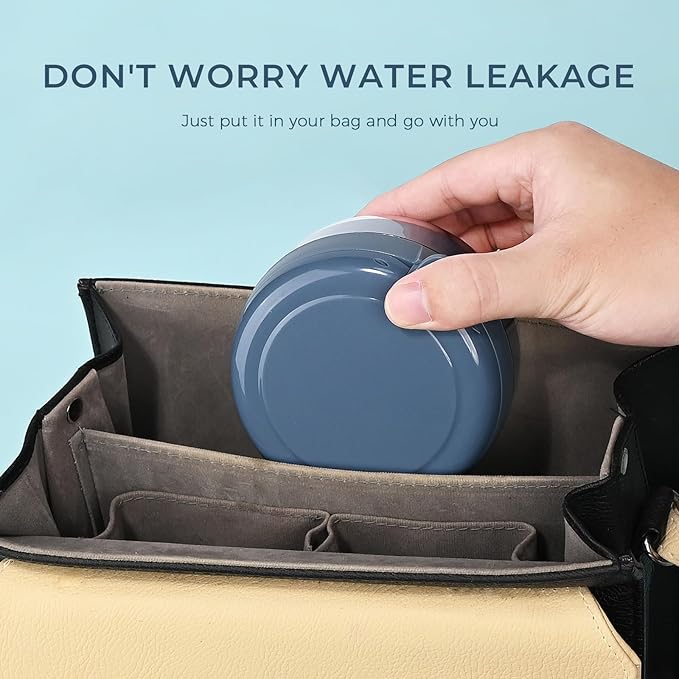 Denture Case, 2-in-1 Retainer Cleaner Case with Mirror & Strainer, Portable Aligner Bath Soaking Cup for Travel, Cute Orthodontic Storage Box for Mouth Guard, Night Guard & False Teeth, Blue