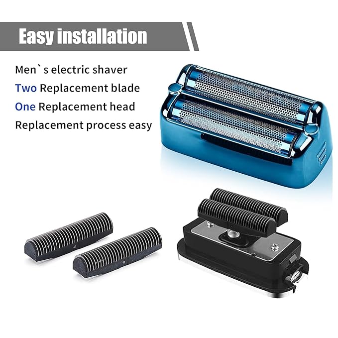 2 Pack Shaver Replacement Foil and Cutter，Compatible with BaBylissPRO FXONE BLUEFX Double Foil Stick Shaver,BLUE