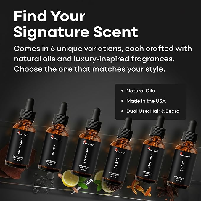 BAHAWAT Beard Oil -Premium Beard Oil Conditioner & Softener - Leather Sandalwood scent- Eliminates Beard Itch, Promote a Healthy, Full Beard, Natural Ingredients, 2 ounce.